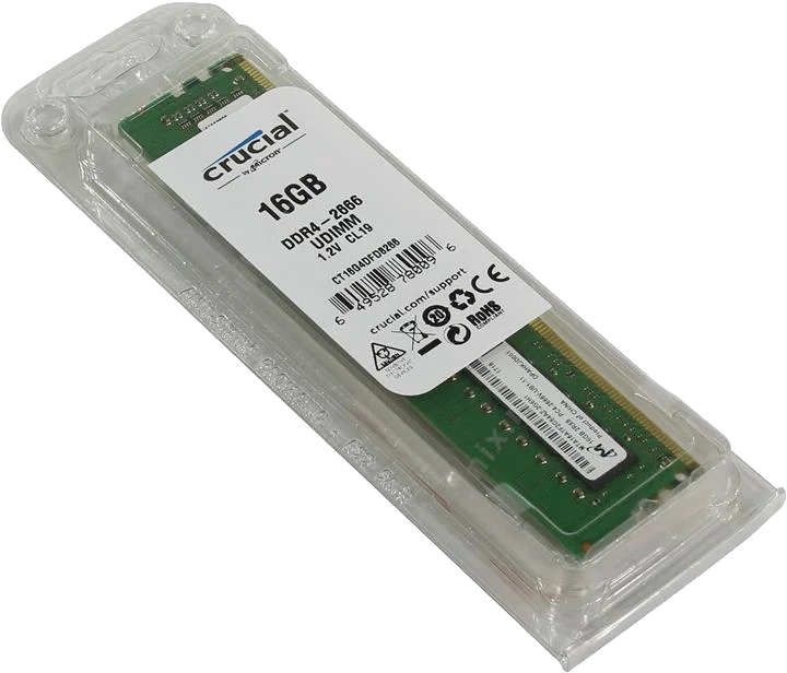Crucial DDR4 16GB 2666MHz DDR4 Non-ECC CL19 DIMM SR x8 PC21300