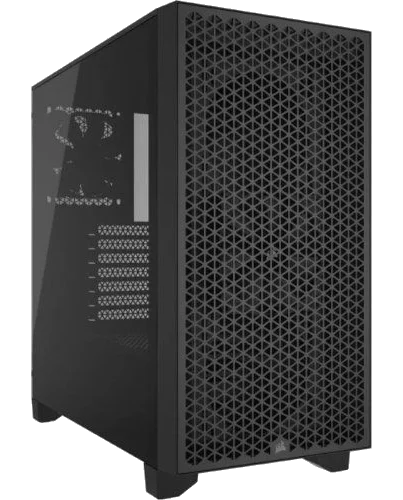 Corsair 3000D Airflow Tempered Glass Black ,Tool-free, no PSU, 2X 120mm FAN , USB3.0, Audio & speaker
