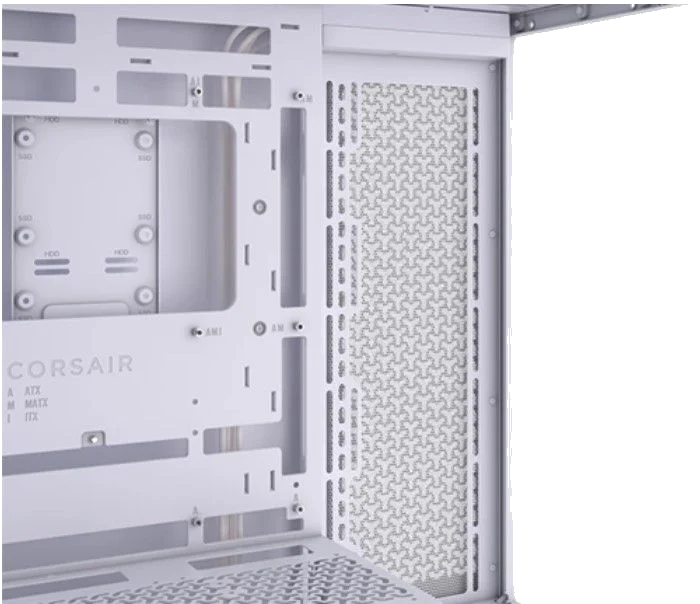 Corsair 3500X Tempered Glass White ,Tool-free, no PSU, No FAN , USB3.0+Type‑C, Audio – תמונה 4