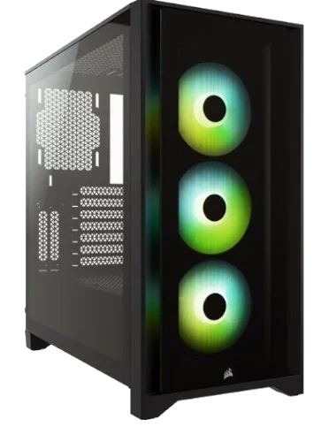 Corsair 4000X iCUE Tempered Glass Black ,Tool-free, no PSU, 3X 120mm FAN , USB3.0, Audio & speaker
