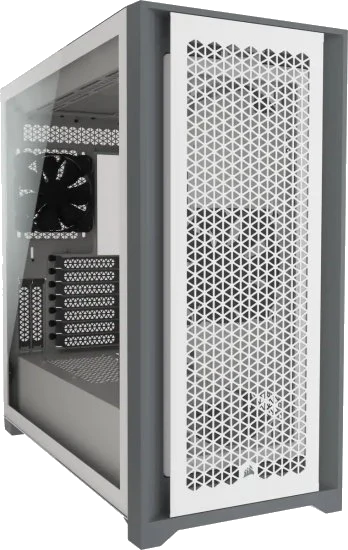 Corsair 5000D Airflow Tempered Glass White ,Tool-free, no PSU, 2X 120mm FAN , USB3.0, Audio & speaker