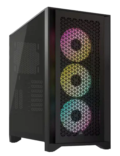 Corsair iCUE 4000D RGB AIRFLOW Tempered Glass Black ,Tool-free, no PSU, 3X ARGB 120mm FAN , USB3.0, Audio