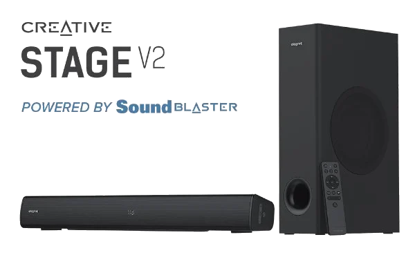 רמקולים אלחוטיים Creative 2.1 SOUNDBAR+SUBWOFER BT 5.0 160W ARC BLACK