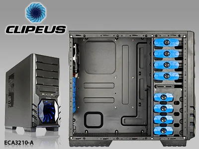 ENERMAX Clipeus ECA3210/3211 BLACK ,Tool-free,120MM/120MM Fan,+ DUST FILTER USB3.0, Audio