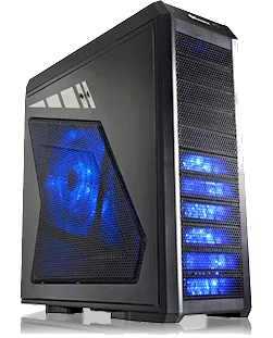ENERMAX ECA5011M ,Tool-free,Black case, Full drive bay design and modular HDD cages, Side 1x25cm Blue/Red,+ 3G DUST FILTER USB3.0, Audio