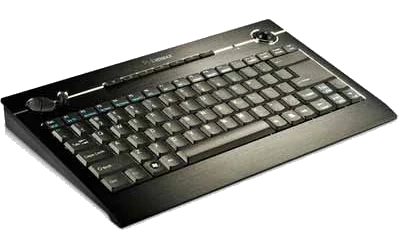 מקלדת Enermax® Aurora Wireless Aluminum Keyboard with Laser Trackball and Mouse keys, black, USB