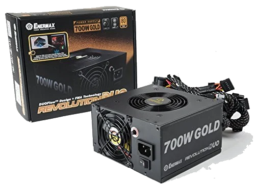 ספק כחEnermax REVOLUTION DUO 700W High-Quality and dual 12V rails, Ultra silent 12cm fan with RPM