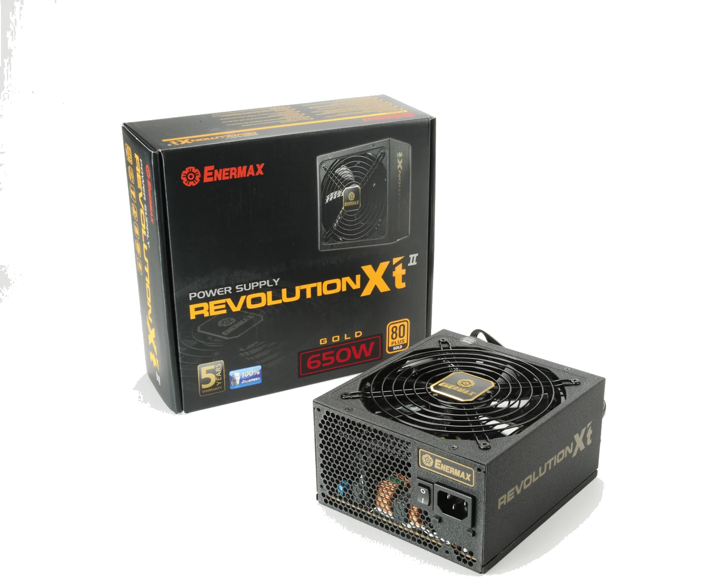 ספק כחEnermax Revolution X't II erx650awt 650W ACTIVE PFC,SATA,CABLE MANAGEMENT