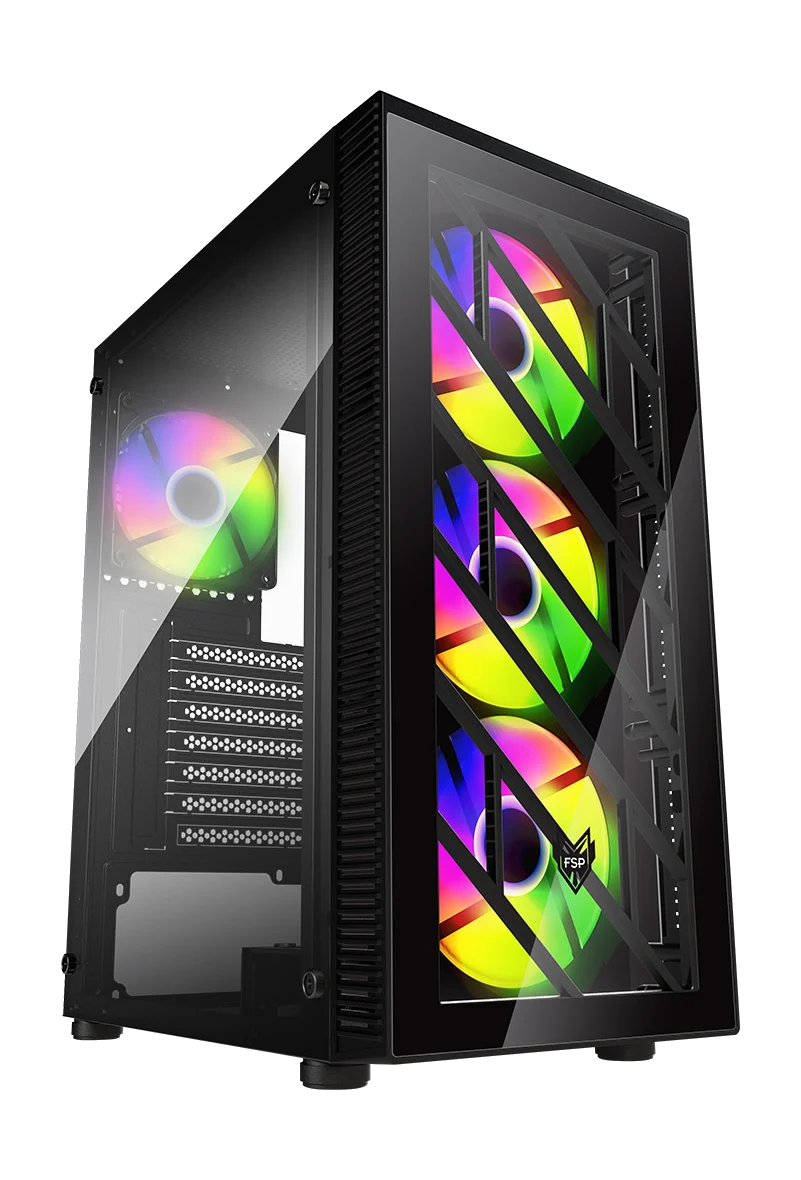 FSP CMT192 , Ventilation tube , 4X120mm RGB Fan, 2XUSB2.0+ USB3.0 BLACK