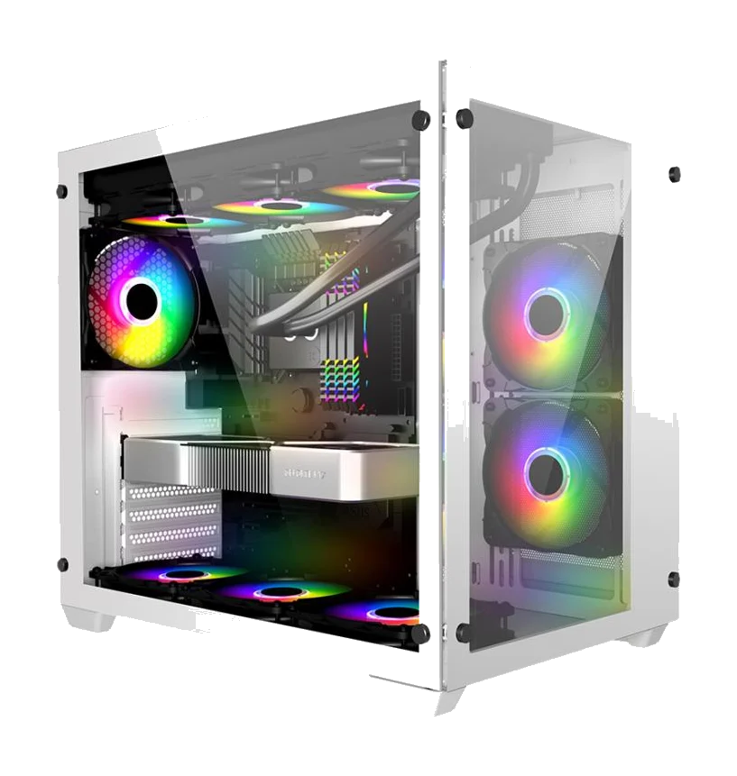 FSP FSP CMT380W , GAMING PC CASE ATX Mid Tower - WHITE , 3X120mm Fan, 2XUSB3.0+ TYPE C