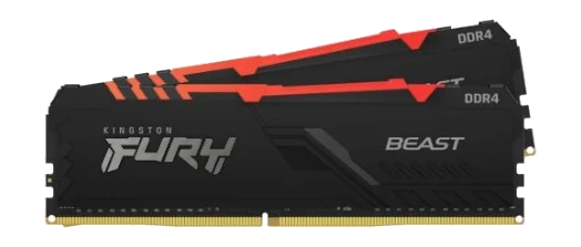 Kingston 16GB 3600MHz DDR4 CL17 DIMM (Kit of 2) 1Rx8 FURY® Beast RGB Black