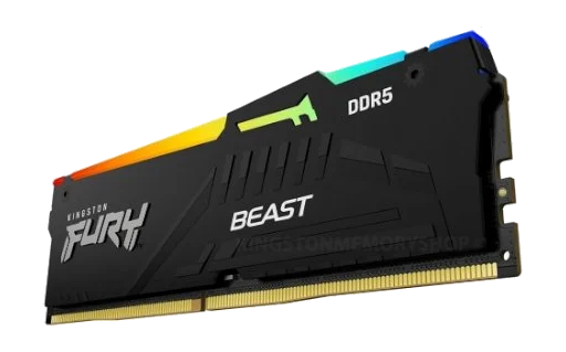 Kingston 16GB 5200MHz DDR5 CL40 DIMM 1Rx8 FURY® Beast RGB Black