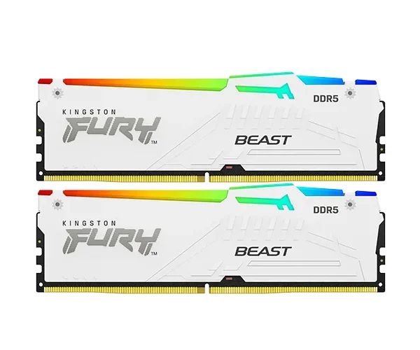 Kingston FURY® Beast White RGB Expo 64GB 2X32 6000MHZ DDR5 CL30