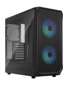 Fractal Design FOCUS 2 RGB BLACK TG CLEAR TINT ,Tool-free, no PSU,2x140mm Fan, USB3.0