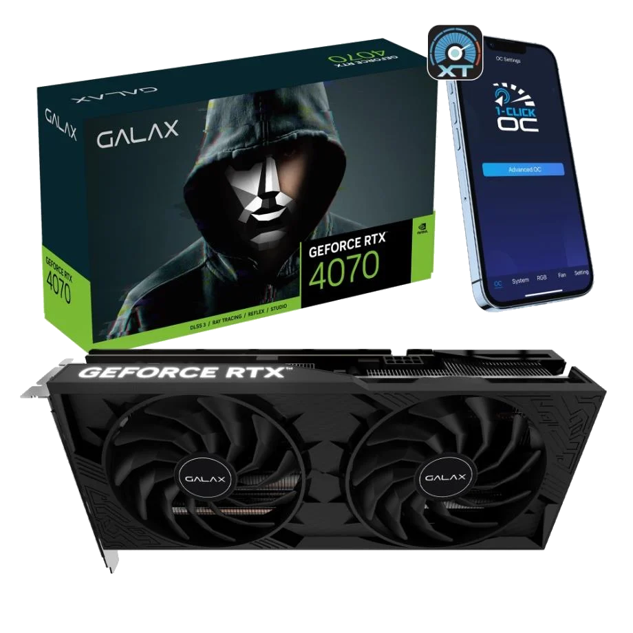 GALAX nVIDIA Geforce 4070 12GB GDDR6X 1-Click OC Dual Fan 3DP+HDMI