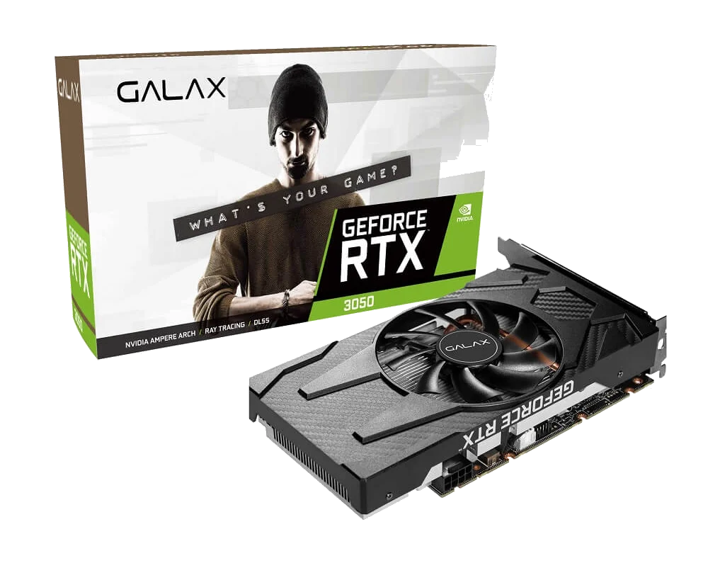 GALAX nVIDIA GeForce RTX 3050 (1-Click OC) 8GB DDR6+ TV OUT- HDMI-out / DVI / DP, PCI-E