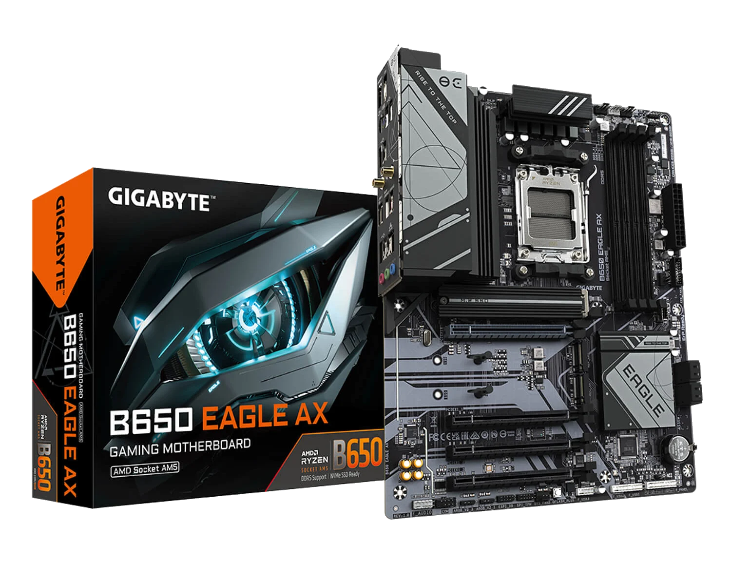 GIGABYTE B650 EAGLE AX DDR5 , AM5 ,PCI-E, DualDDR5 5200 +LAN2500 HDMI