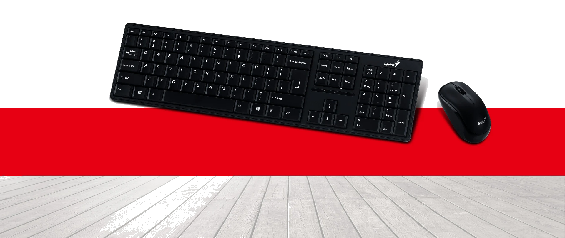 מקלדת ועכבר אלחוטיים Genius® SLIMSTAR 8000ME ,Vista/WIN7/8/10 certified, USB