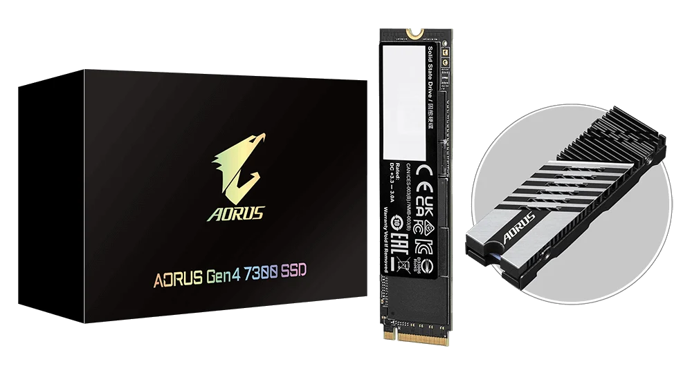 דיסק קשיח GIGABYTE® Gigabyte AORUS Gen4 7300 SSD 1TB NVMe