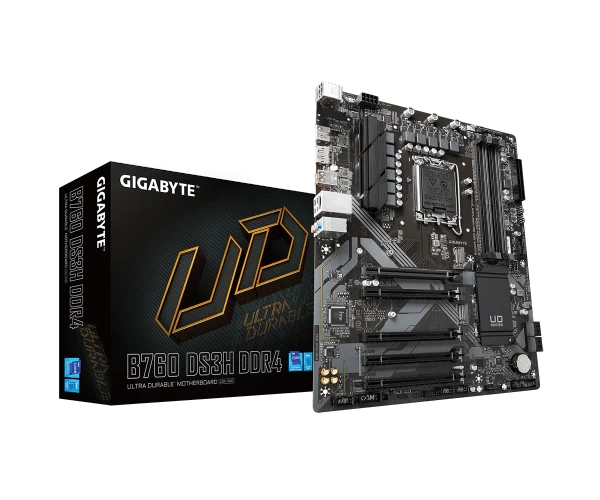 GIGABYTE B760 DS3H ,4DualDDR4 2133/2400/2666/2933/3000/3200 ,8CH ,2.5GB ,HDMI S1700