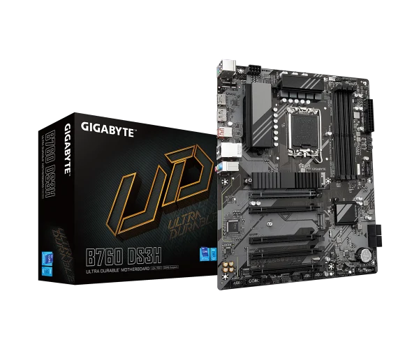 GIGABYTE B760 DS3H DDR5 , Core™ i3/i5/i7/i9, 4DualDDR5 4000/4800MHZ ,2XPCI-E, 2.5GB LGA1700