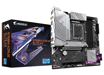 GIGABYTE B760M AORUS ELITE AX DDR5 , Core™ i3/i5/i7/i9, 4DualDDR5 4000/4800MHZ ,2XPCI-E, 2.5GB LGA1700