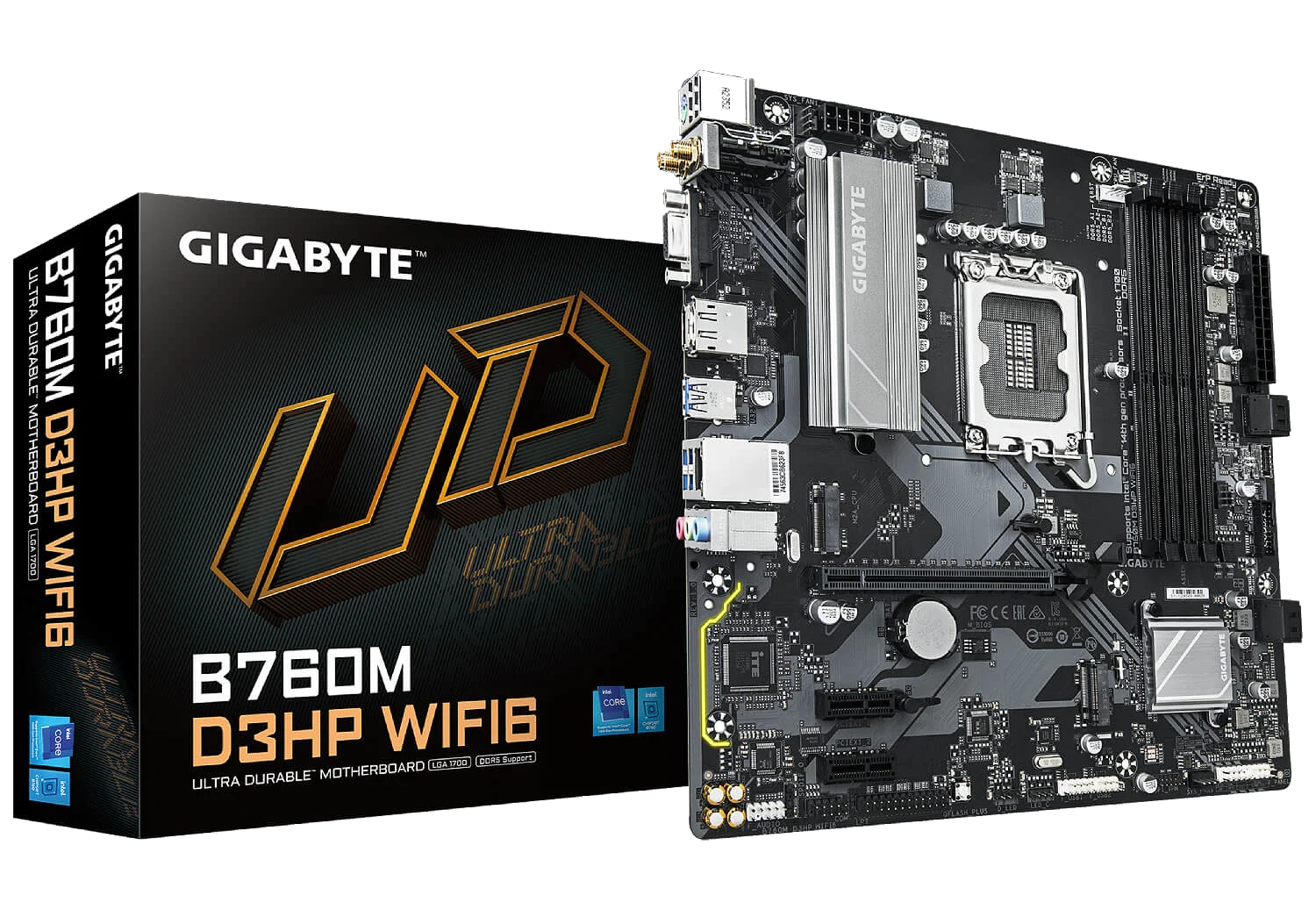 GIGABYTE B760M D3HP WIFI6 DDR5 , Core™ i3/i5/i7/i9, 4DualDDR5 4000/4800MHZ ,2XPCI-E, 2.5GB LGA1700