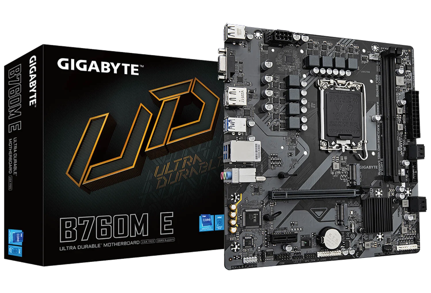 GIGABYTE B760M E DDR5 , Core™ i3/i5/i7/i9, 2DualDDR5 4000/4800MHZ ,2XPCI-E, 2.5GB LGA1700