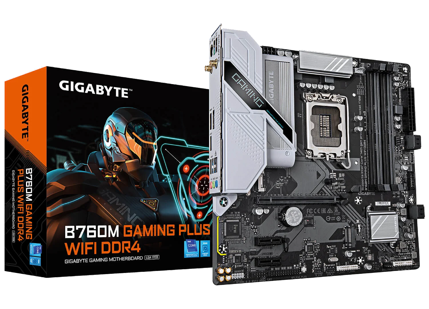 GIGABYTE B760M GAMING PLUS WIFI DDR4 ,4DualDDR4 2133/2400/2666/2933/3000/3200 ,8CH ,2.5GB ,HDMI S1700