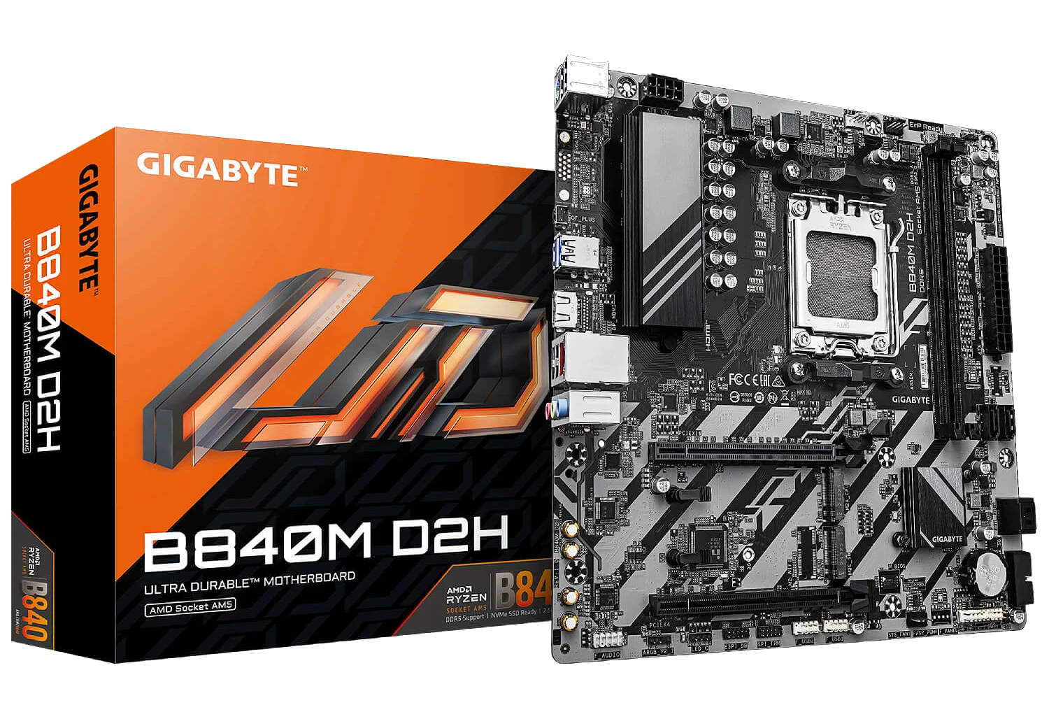 GIGABYTE B840M D2H DDR5 , AM5 ,PCI-E, DualDDR5 5200 +LAN2500 HDMI