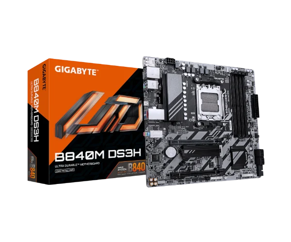 GIGABYTE B840M DS3H DDR5 , AM5 ,PCI-E, DualDDR5 5200 +LAN2500 HDMI