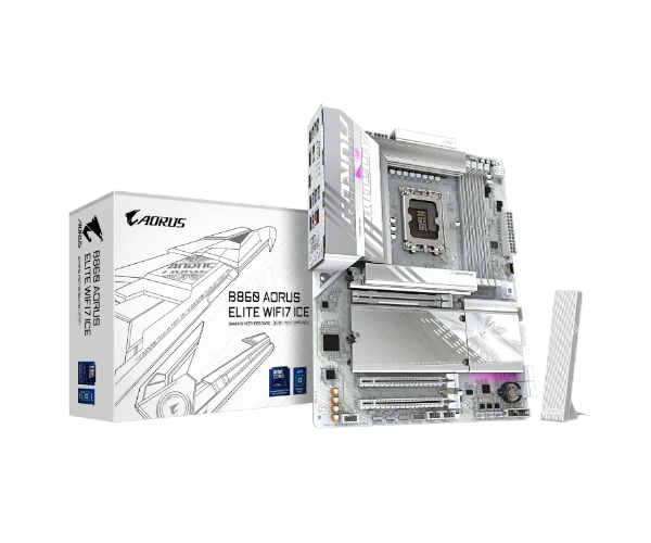 GIGABYTE B860 AORUS ELITE WIFI7 ICE , Core™ i3/i5/i7/i9, 4DualDDR5 6400MHZ/5600MHZ ,2XPCI-E, 2.5GB LGA1851