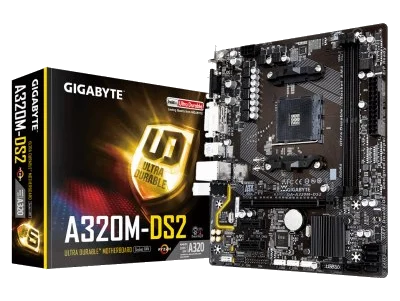 GIGABYTE GA-A320M-DS2 , AM4,PCI-E, DualDDR4 2133/2400 +LAN1000 HDMI