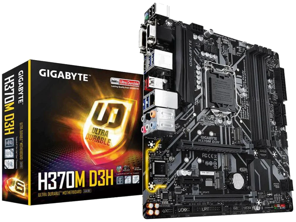 GIGABYTE GA-H370M D3H ,DualDDR4 2133/2400/2666 ,8CH ,1GB ,DVI ,HDMI S1151