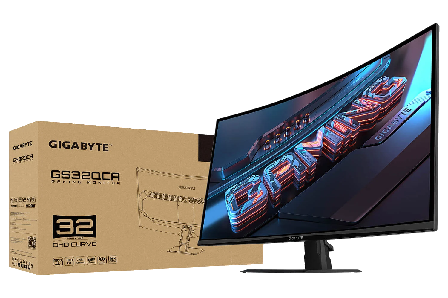 GIGABYTE GS32QCA Gaming Monitor "32 LED 1MS 1:80000000 180Hz – תמונה 2