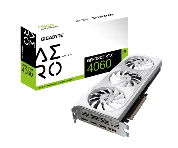 GIGABYTE GV-N4060AERO OC-8GD nVIDIA Geforce 4060 8GB GDDR6 Triple Fan 2DP+2HDMI