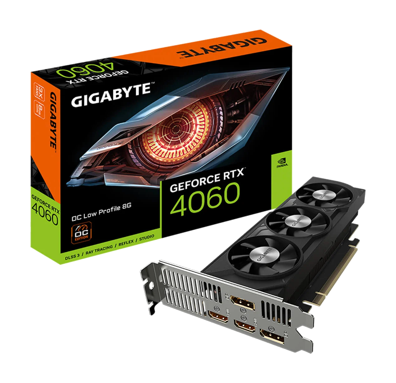 GIGABYTE GV-N4060OC-8GL nVIDIA Geforce 4060 8GB GDDR6 Triple Fan 3DP+HDMI