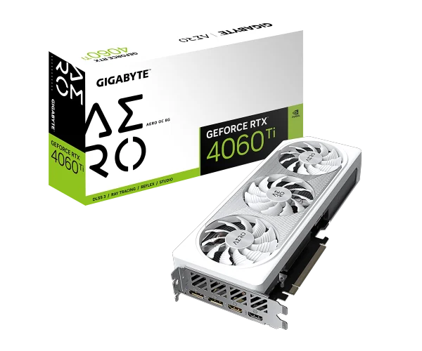 GIGABYTE GV-N406TAERO OC-8GD nVIDIA Geforce 4060 TI 8GB GDDR6X Triple Fan 2DP+2HDMI