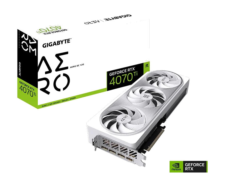 GIGABYTE GV-N407TAERO OC-12GD nVIDIA Geforce 4070 TI 12GB GDDR6X OC Triple Fan 3DP+HDMI
