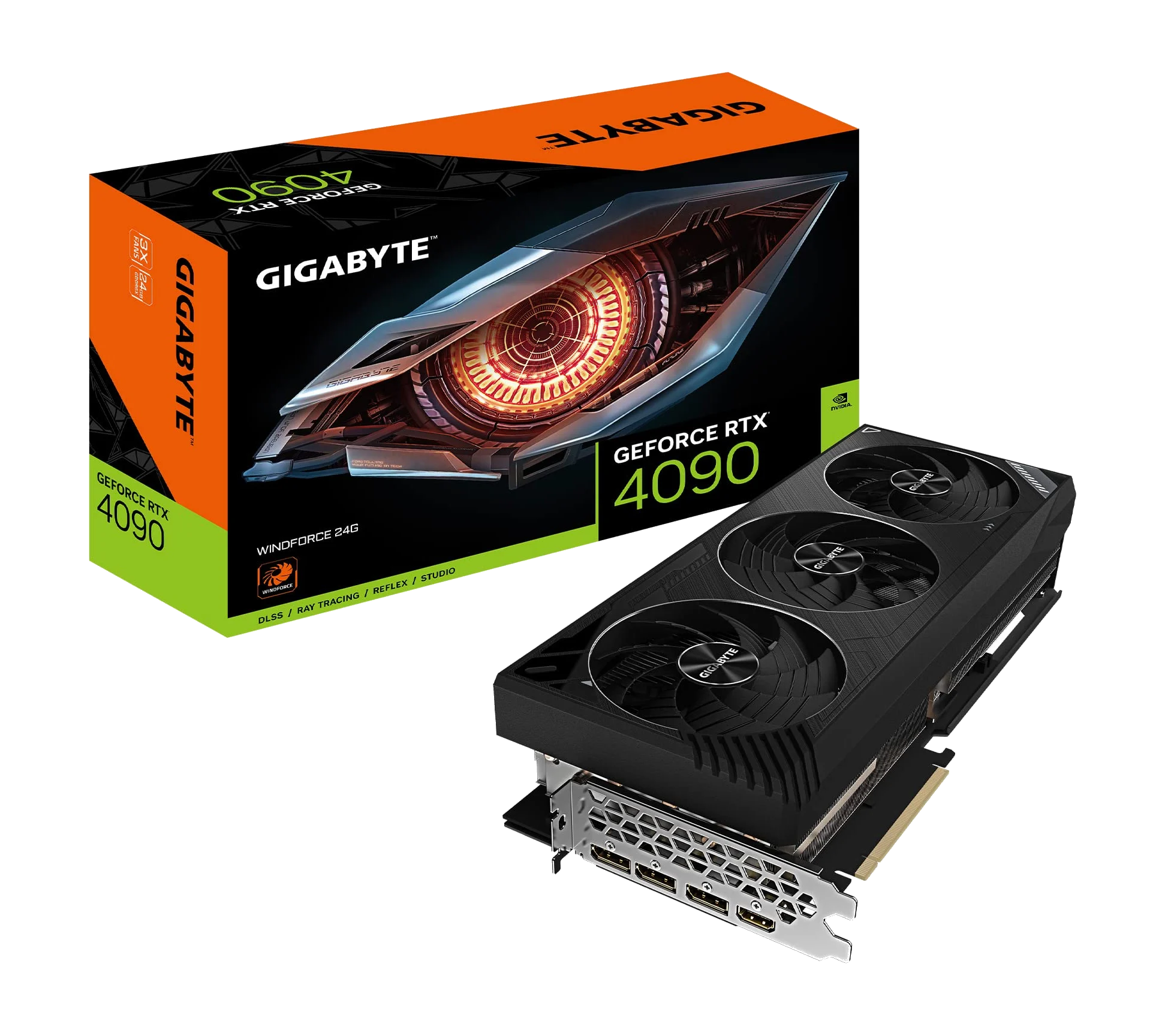 GIGABYTE GV-N4090WF3-24GD Geforce RTX 4090 WINDFORCE 24GB / DisplayPort / HDMI, PCI-E