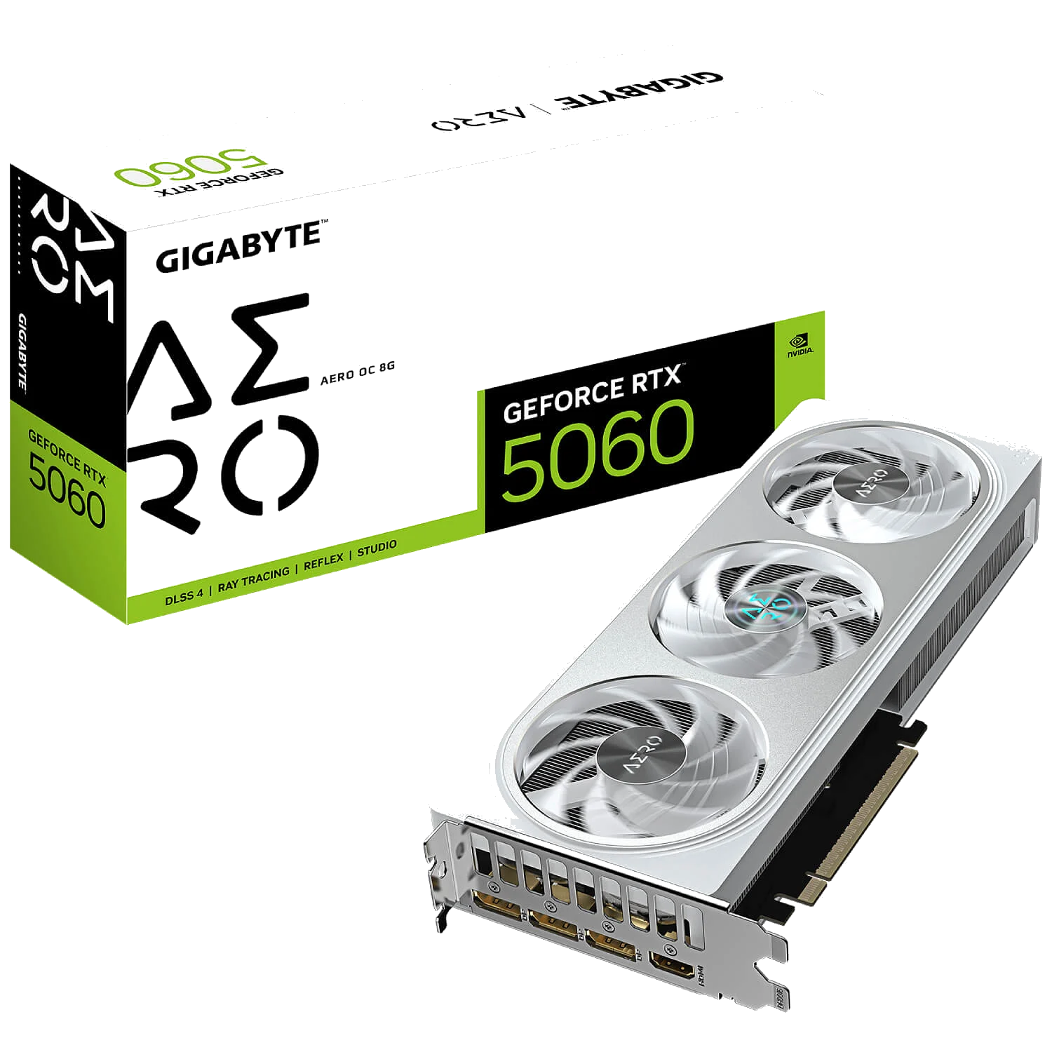 GIGABYTE GV-N5060AERO OC-8GD ICE-8GD nVIDIA Geforce 5060 8GB GDDR7 Dual Fan 3DP+HDMI