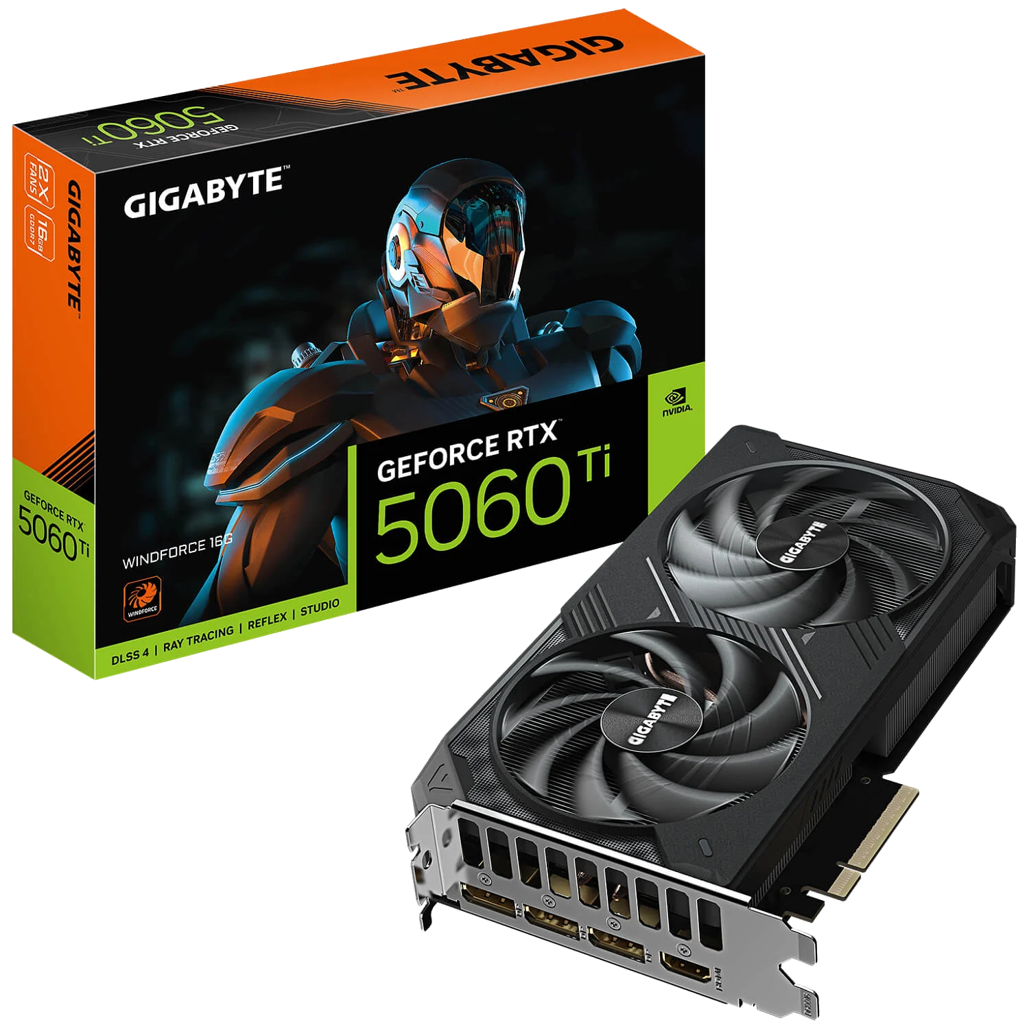GIGABYTE GV-N506TWF2-16GD nVIDIA Geforce 5060 TI WINDFORCE 16GB GDDR7 Dual Fan 3DP+HDMI