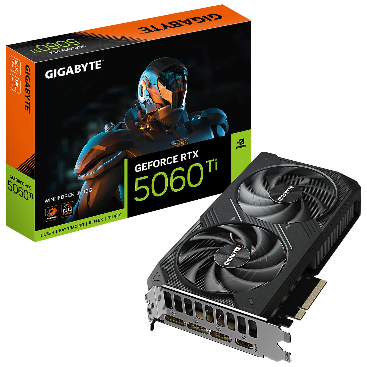 GIGABYTE GV-N506TWF2OC-16GD nVIDIA Geforce 5060 TI WINDFORCE 2 OC 16GB GDDR7 Dual Fan 3DP+HDMI