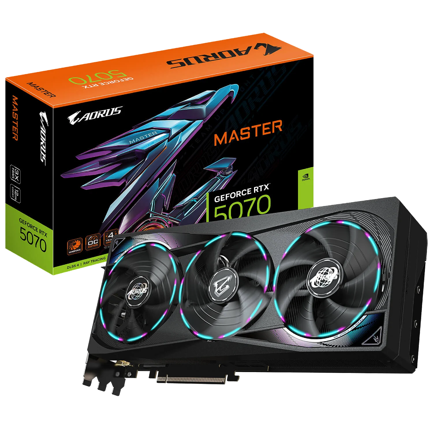GIGABYTE GV-N5070AORUS M-12GD nVIDIA Geforce 5070 12GB GDDR7 Triple Fan 3DP+HDMI