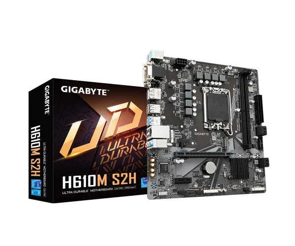 GIGABYTE H610M S2H DDR5 ,2DualDDR5 4400/4800/5200/5600 ,8CH ,1GB ,HDMI S1700