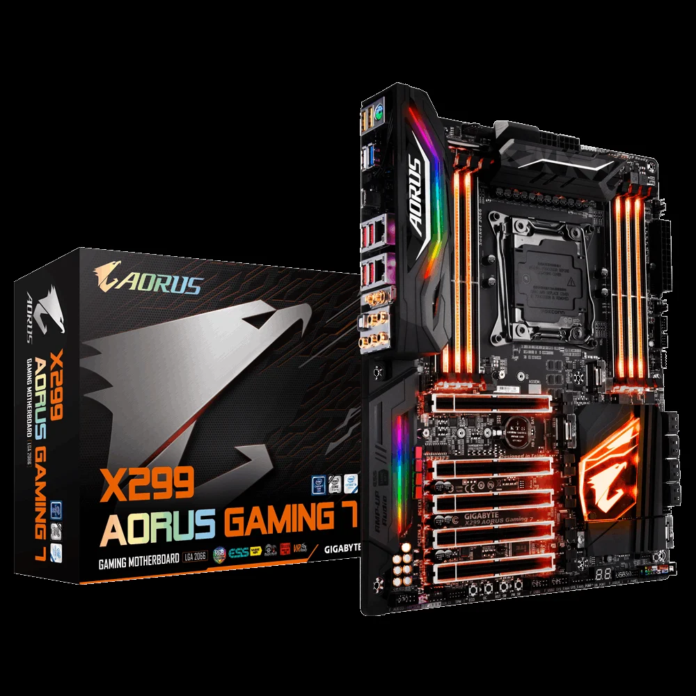GIGABYTE X299 AORUS Gaming 7 LGA2066 ,X299 Lan1000/DDR4 2400 / 2666 ,USB3,SATA3