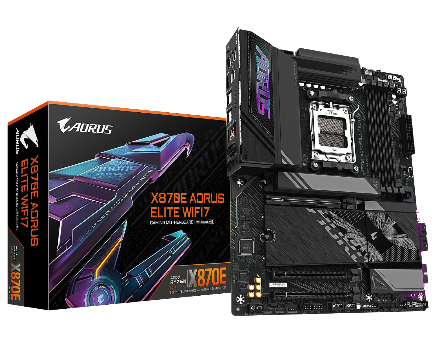 GIGABYTE X870E AORUS ELITE WIFI7 , AM4,PCI-E, DualDDR5 4400/4800/5200 +LAN2.5G HDMI