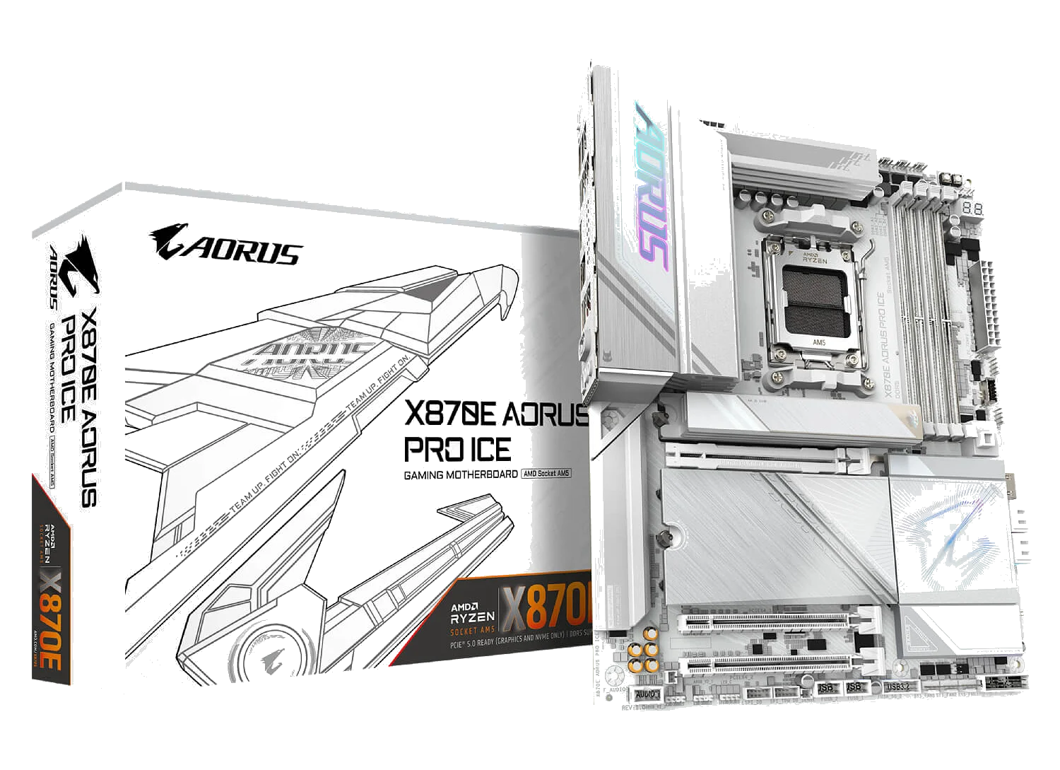 GIGABYTE X870E AORUS PRO ICE , AM4,PCI-E, DualDDR5 4400/4800/5200 +LAN2.5G HDMI