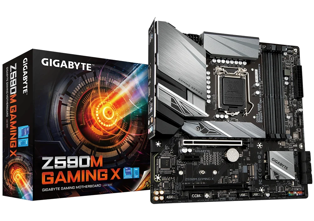 GIGABYTE Z590M GAMING X , Core™ i3/i5/i7/i9,DualDDR4 2133/2400/2666/2800/2933/3000/3200 ,2XPCI-E,1GB S1200