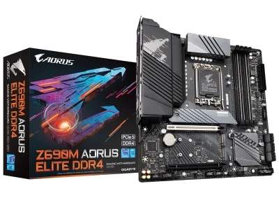 GIGABYTE Z690 AORUS ELITE DDR4 , Core™ i3/i5/i7/i9, 4DualDDR4 3200/3000/2933/2800/2666MHZ ,2XPCI-E, 2.5GB LGA1700